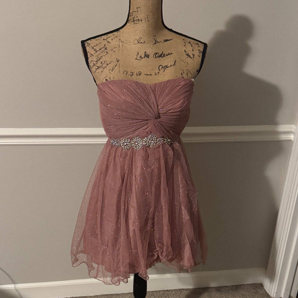 My Michelle Blush Strapless Dress